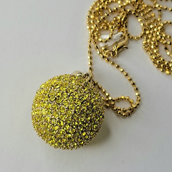 Yellow Glitter Ball Pendant Necklace - Picture 4 of 8